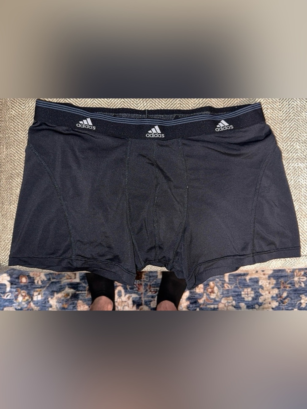 Adidas Men's Black Performance Boxer Briefs Large